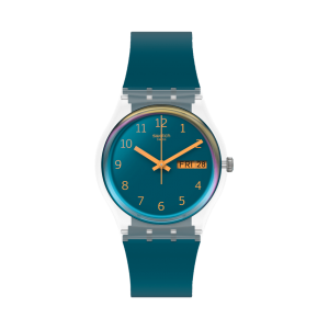 Swatch - Montre Blue away et bracelet en matériaux biosourcés bleu  - Ref SO28K700