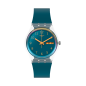Swatch - Montre Blue away et bracelet en matériaux biosourcés bleu  - Ref SO28K700