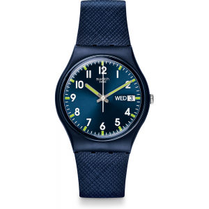 Swatch - Montre Sir blue et bracelet en matériaux biosourcés bleu  - Ref SO28N702