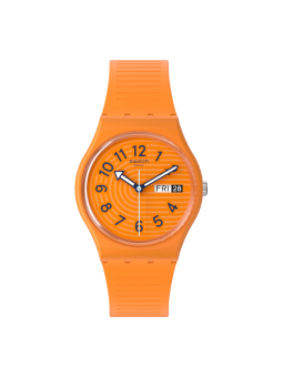 Swatch - Montre Trendy lines in sienna orange et bracelet en silicone orange - Ref SO28O703