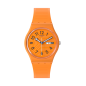 Swatch - Montre Trendy lines in sienna orange et bracelet en silicone orange - Ref SO28O703