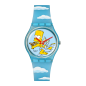 Swatch - Montre Angel bart et bracelet en silicone bleu nuages - Ref SO28Z115