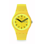 Swatch - Montre Proudly yellow et bracelet en silicone jaune - Ref SO29J702