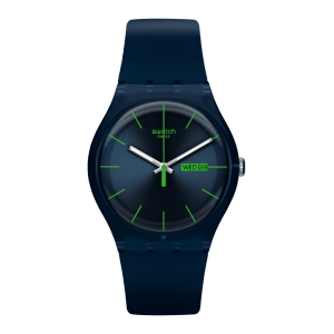 Swatch - Montre Blue rebel et bracelet en silicone bleu foncé - Ref SO29N704