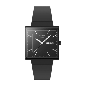 Swatch - Montre What if blackagain et bracelet en silicone noir  - Ref SO34B701