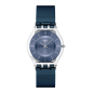Swatch - Montre cool skies bleu et transparent et bracelet en acier mailles milanaises bleues - Ref SS08K120M