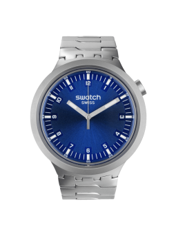 Swatch - Montre Indigo hour et bracelet en acier gris  - Ref SB07S102G