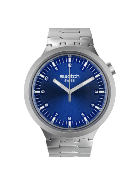 Swatch - Montre Indigo hour et bracelet en acier gris  - Ref SB07S102G