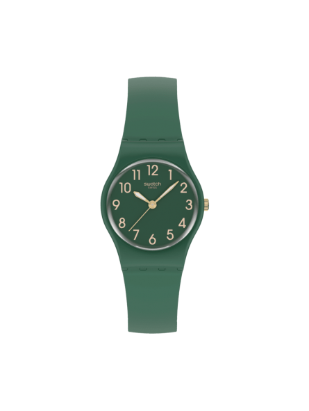 Swatch - Montre Notes of pecan verte et bracelet en silicone vert  - Ref LG130