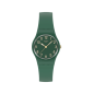 Swatch - Montre Notes of pecan verte et bracelet en silicone vert  - Ref LG130