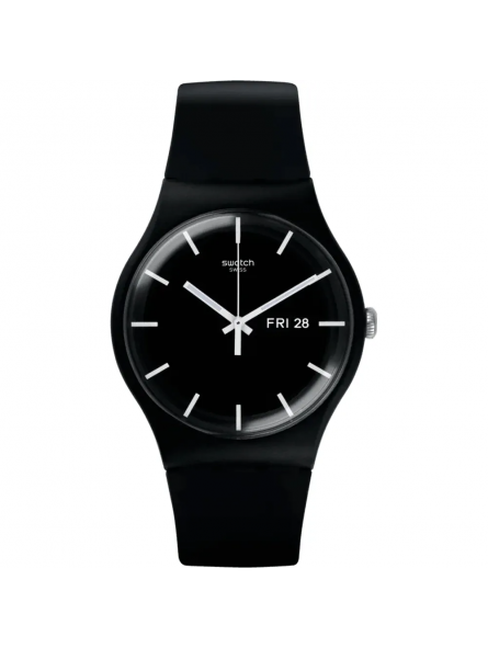 Swatch - Montre Mono black et bracelet silicone noir - Ref SO29B704