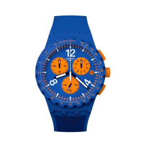 Swatch - Montre Primarily Blue et bracelet silicone bleu - Ref SUSN419