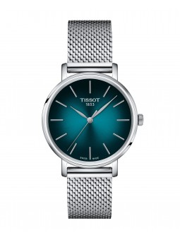 Tissot - Montre everytime bleu et bracelet mailles milanaises grises - Ref T1432101109100