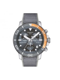 Tissot - Montre Seastar Chronograph 1000 et bracelet tissu gris - Ref T1204171708101