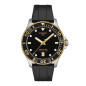 Tissot - Montre Seastar 1000 PVD or jaune et bracelet caoutchouc noir - Ref T1204102705100