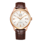 Citizen - Montre Crystal Seven Mechanical beige acier doré rose et bracelet en cuir - Ref NH8393-05AE