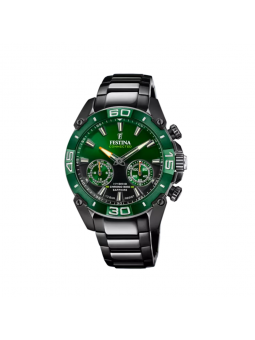 Festina - Montre connectée Chrono Bike noir vert acier PVD - Ref F20548/2