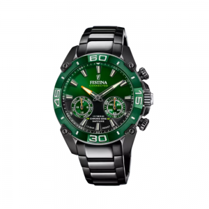 Festina - Montre connectée Chrono Bike noir vert acier PVD - Ref F20548/2
