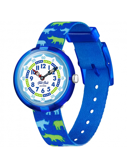 FlikFlak - Montre Rhinoféroce Goes Wild bleu bracelet textile - Ref FBNP174
