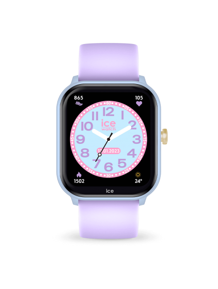 Ice Watch - Montre Ice Smart Junior 2.0 - cadran bleu clair - bracelet silicone mauve - Ref 022800