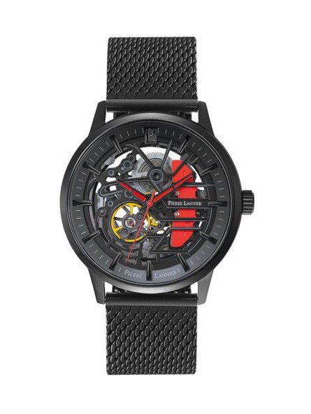 Pierre Lannier - Montre Paddock - automatique - Boitier et Bracelet en Acier Pvd Noir - Ref 338A439