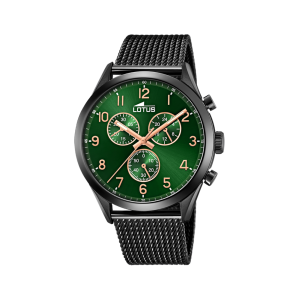 Lotus - Montre chronographe vert acier noir PVD - Ref 18639/E