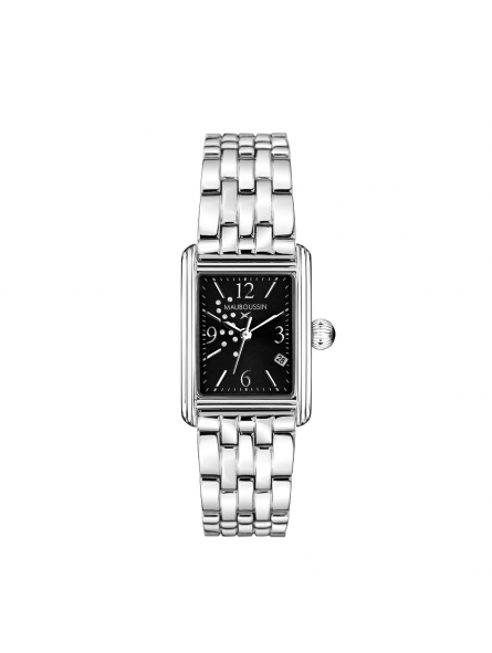 Mauboussin  - Montre Rue Colette noir acier argenté - Ref 9626100-700