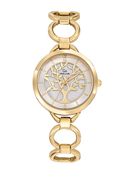 Girl Only - Montre Femme Cadran blanc, bracelet acier doré - Ref 695556