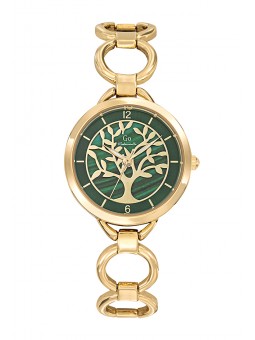 Girl Only - Montre Femme Cadran vert, bracelet acier doré - Ref 695557