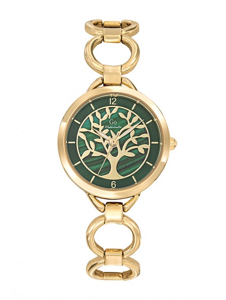 Girl Only - Montre Femme Cadran vert, bracelet acier doré - Ref 695557
