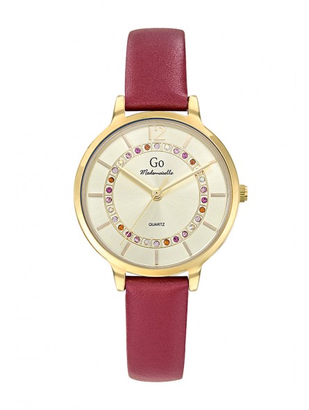 Girl Only - Montre Femme Cadran jaune, bracelet cuir - Ref 699545