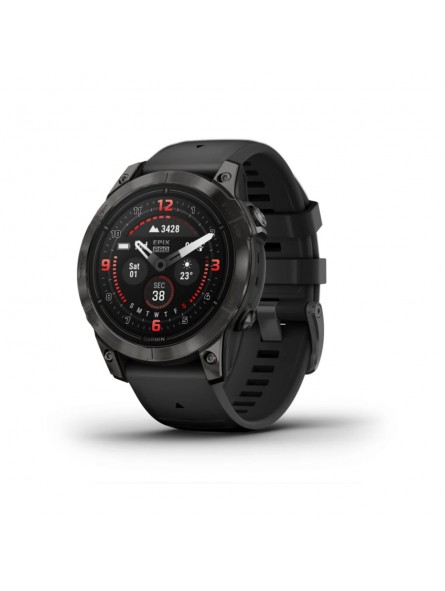 Garmin - Montre Homme connectée - EPIX PRO SAPHIR - Silicone noir - Ref 010-02803-11