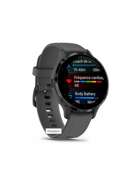 Garmin - Montre connectée mixte - VENU 3S GPS WIFI - Bracelet silicone gris - Ref 010-02785-00