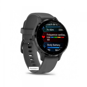 Garmin - Montre connectée mixte - VENU 3S GPS WIFI - Bracelet silicone gris - Ref 010-02785-00
