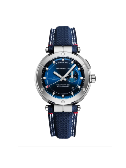 Herbelin - Montre Homme Newport Mareographe - Bracelet cuir bleu - Ref 24688A15