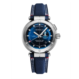 Herbelin - Montre Homme Newport Mareographe - Bracelet cuir bleu - Ref 24688A15