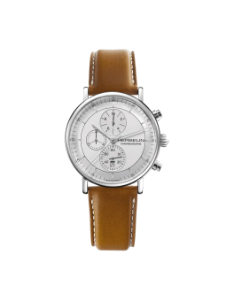 Herbelin - Montre Homme Chronographe - Bracelet cuir marron - Ref 35647AP12GD