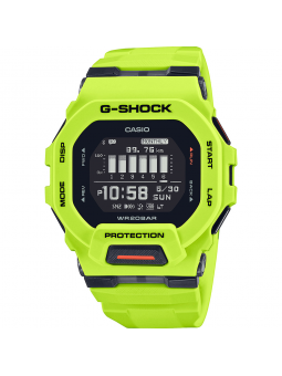 Casio - Montre Homme G-Shock G-Squad - Boitier et bracelet silicone jaune  - Ref GBD-200-9ER
