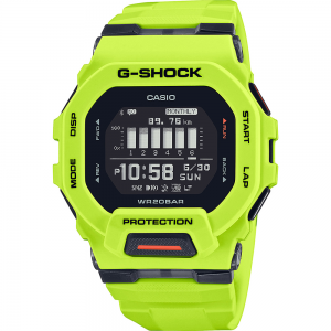 Casio - Montre Homme G-Shock G-Squad - Boitier et bracelet silicone jaune  - Ref GBD-200-9ER
