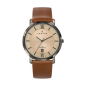 Certus - Montre Homme Cadran beige - Bracelet cuir brun - Ref 611070