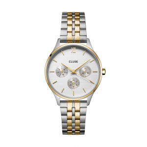 Cluse - Montre Femme Minuit - Multifonction - Bracelet acier bicolore - Ref CW10704