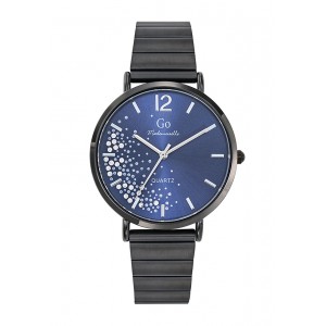 Girl Only - Montre Femme Cadran bleu strass - Bracelet acier noir - Ref 695511