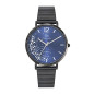 Girl Only - Montre Femme Cadran bleu strass - Bracelet acier noir - Ref 695511