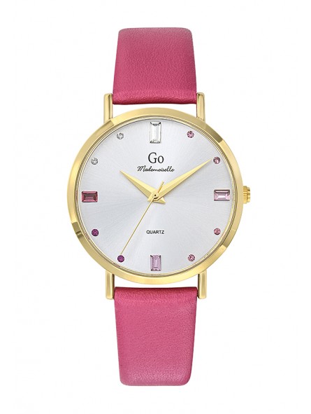 Girl Only - Montre Femme Cadran blanc - Bracelet cuir rose - Ref 699538