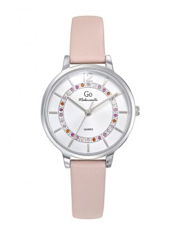 Girl Only - Montre Femme Cadran blanc - Bracelet cuir nude - Ref 699541
