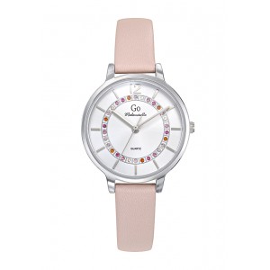 Girl Only - Montre Femme Cadran blanc - Bracelet cuir nude - Ref 699541