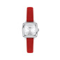Tissot - Montre Femme Lovely - Cadran blanc - Bracelet cuir rouge - Ref T0581091603600