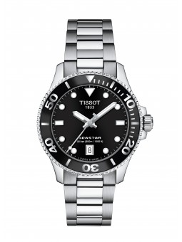 Tissot - Montre Femme Seastar 1000 - Cadran noir - Bracelet acier - Ref T1202101105100