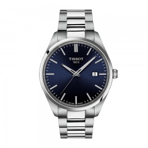 Tissot - Montre Homme PR100 - Cadran bleu foncé - Bracelet acier - Ref T1504101104100