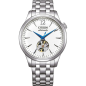 Citizen - Montre Platform Mechanical Classic - cadran blanc coeur ouvert - Ref NH9131-73A